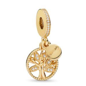 PANDORA family heritage dangle charm (tree) - 18k